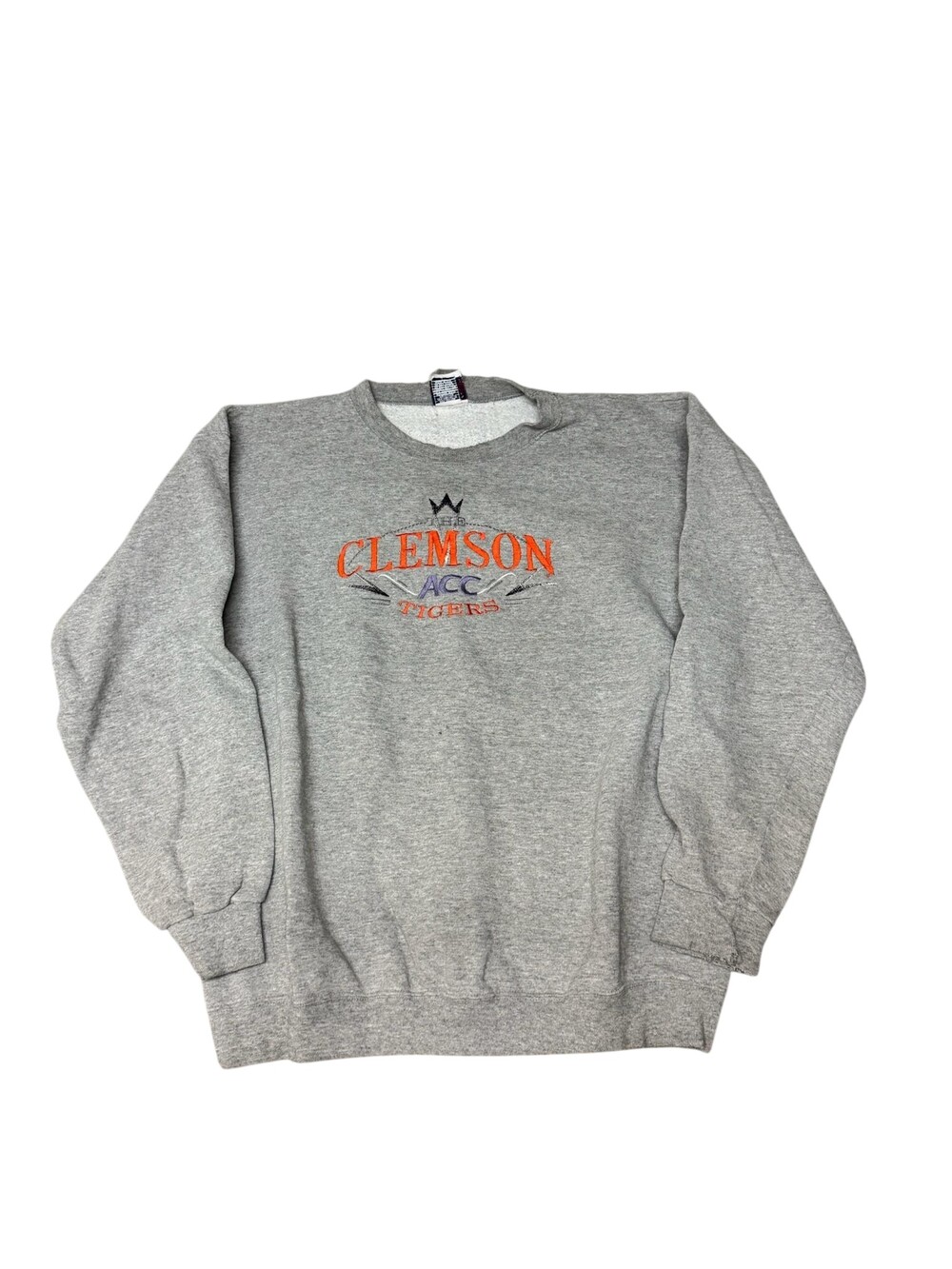 Vintage 90s Clemson Tigers Sweatshirt Mens Large Gray College ACC Cadore USA